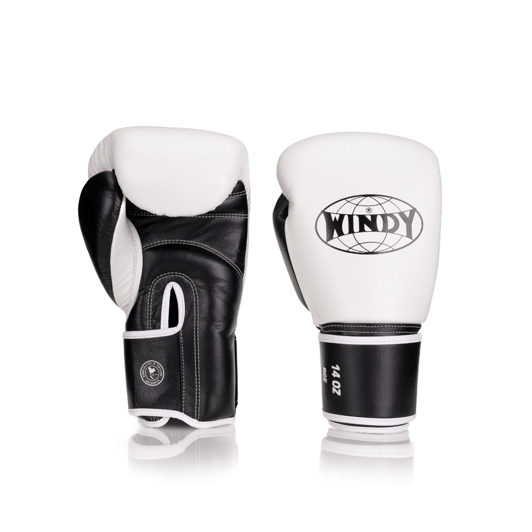 BGE Elite Velcro Leather Glove - White/Black