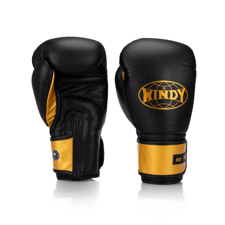 BGE Elite Velcro Leather Glove - Black/Gold