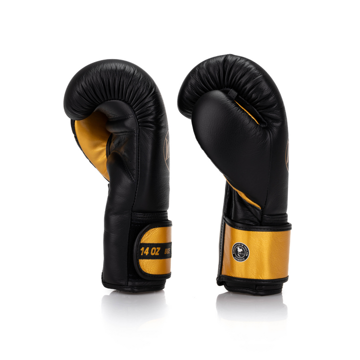BGE Elite Velcro Leather Glove - Black/Gold