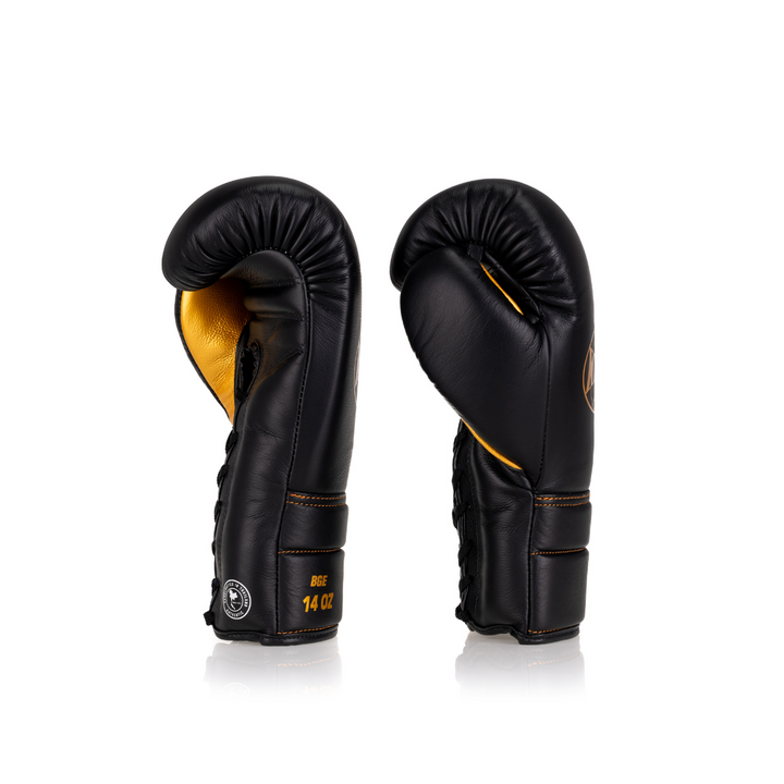 BGE Elite Lace-Up Leather Glove - Black/Gold