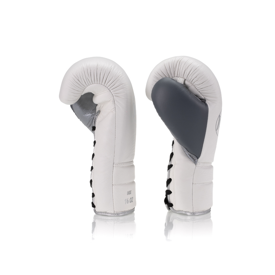 BGE Elite Lace-Up Leather Glove - White/Silver
