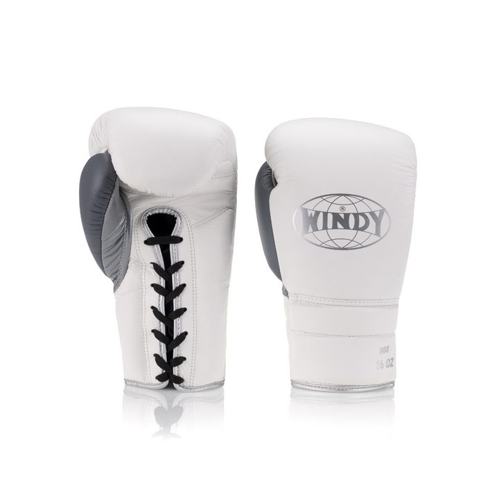 BGE Elite Lace-Up Leather Glove - White/Silver