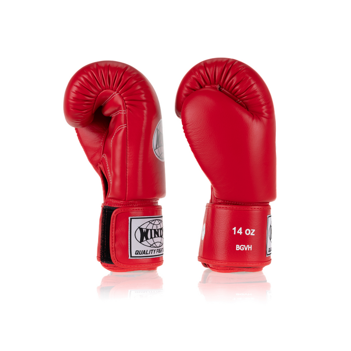 Windy Red BGVH Gloves. Classic Genuine Leather Gloves for Boxing and Muay Thai
