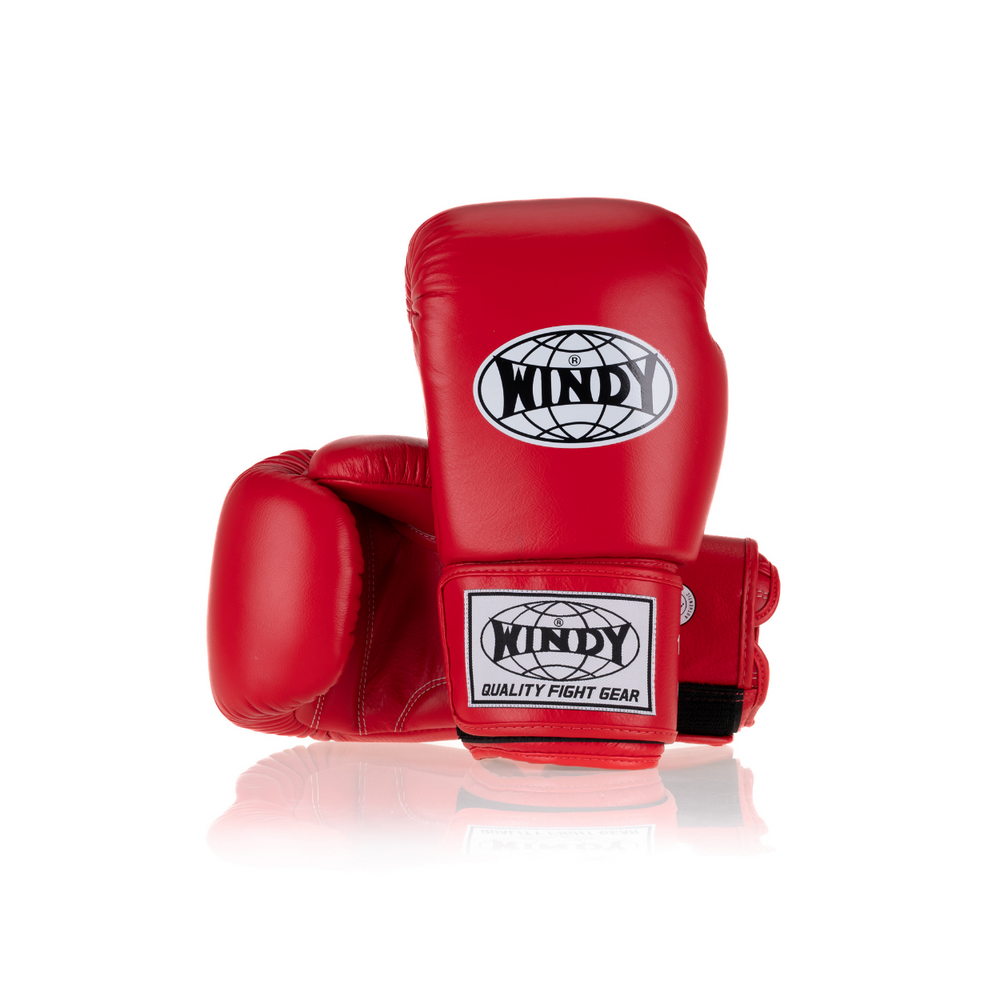 Windy Red BGVH Gloves. Classic Genuine Leather Gloves for Boxing and Muay Thai