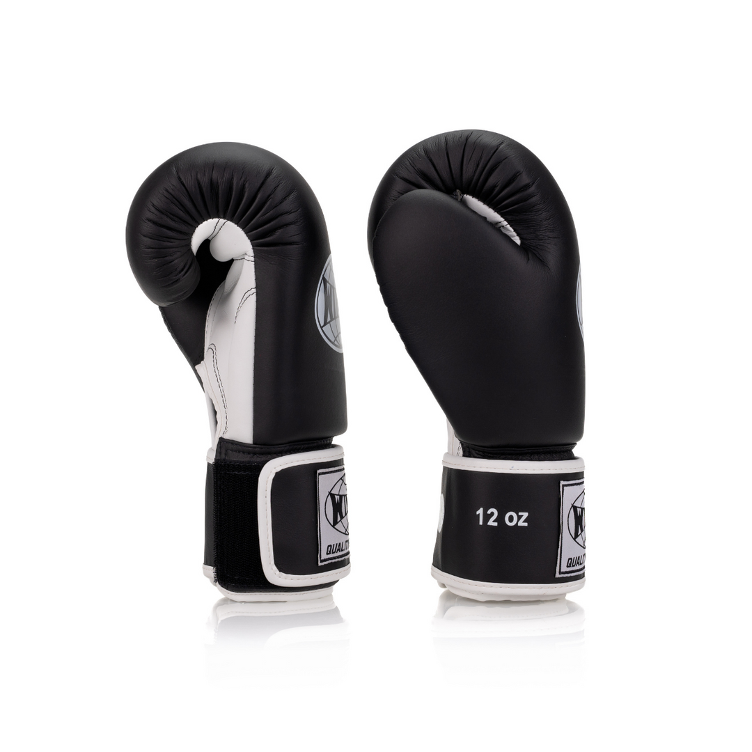 Windy Black BGVHU Gloves. Classic Microfiber Gloves for Boxing and Muay Thai