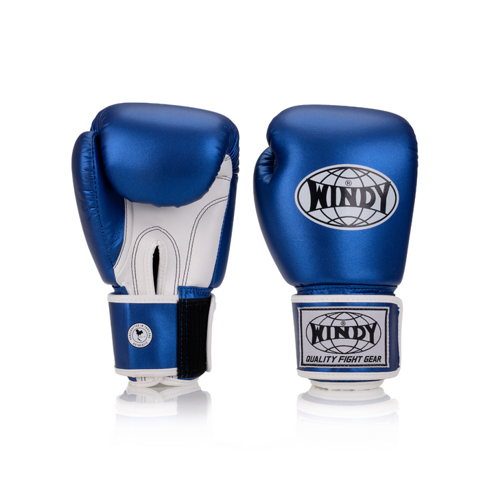 Windy Blue BGVHU Gloves. Classic Microfiber Gloves for Boxing and Muay Thai