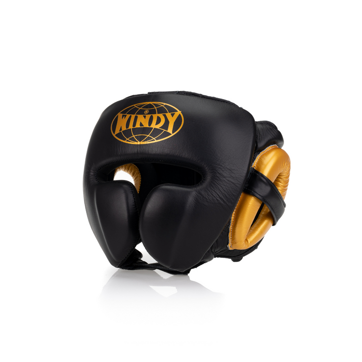 HPMX - Mexican Leather Headguard - Black/Gold