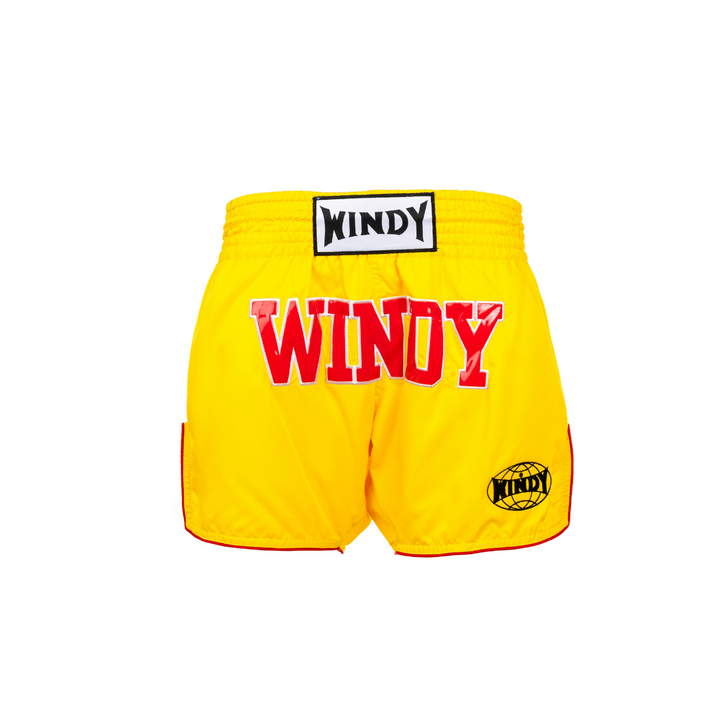 Muay Thai Short Retro - Nylon Yellow