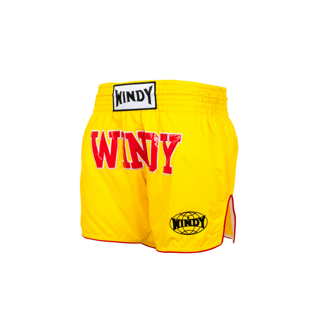 Muay Thai Short Retro - Nylon Yellow